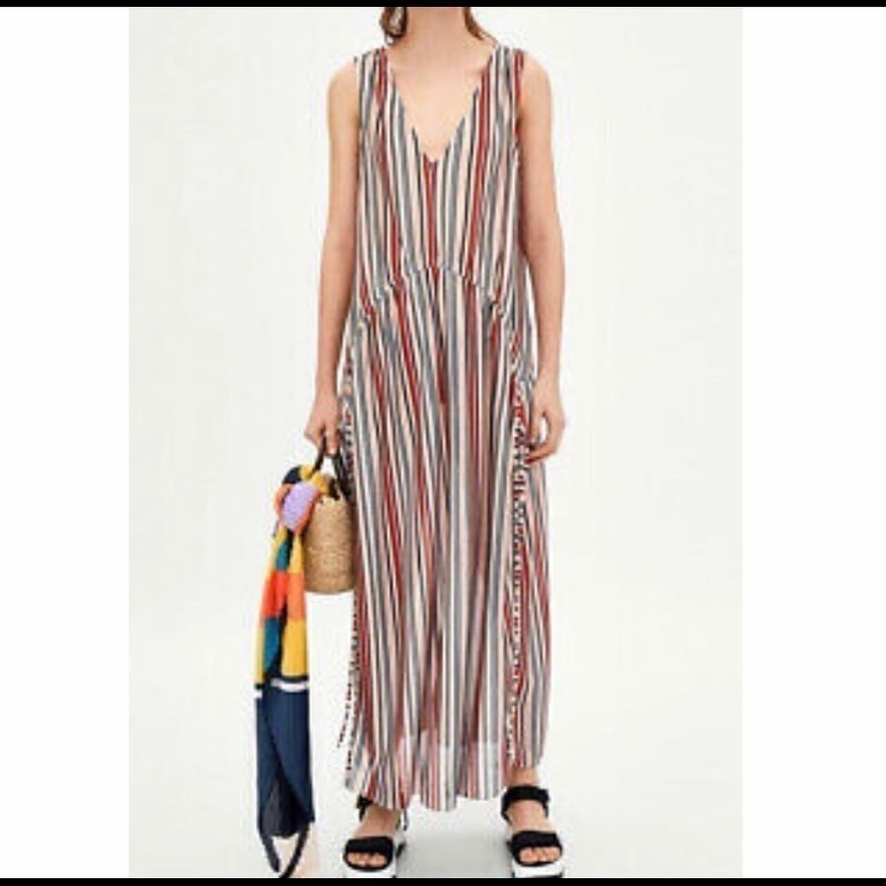 Zara Trafaluc Size Small Striped Beach Dress NWOT - Picture 2 of 12
